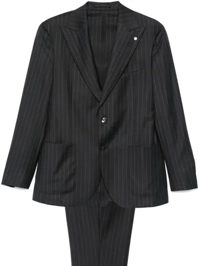 Luigi Bianchi Mantova Striped Suit In Grey