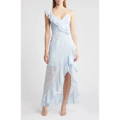 Lulus Forever Be Floral Sleeveless High-low Dress In Light Blue