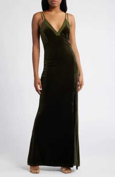 Lulus Immensely Glam Open Back Mermaid Gown In Olive