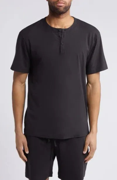 Lunya Slumberknit™ Lounge Henley In Immersed Black