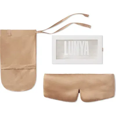 Lunya Washable Silk Weighted Sleep Mask In Hushed Tan