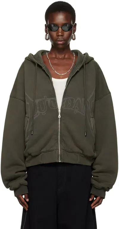 Lu'u Dan Black Washed-out Hoodie In Washed Black