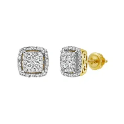 Luvmyjewelry Ballroom Bliss 14k Yellow Gold Diamond Stud Earrings