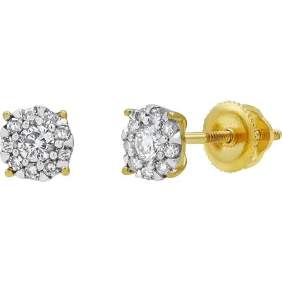 Luvmyjewelry Groove Garden 14k Yellow Gold Diamond Stud Earrings