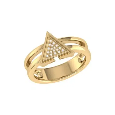 Luvmyjewelry On Point Triangle Sterling Silver Diamond Ring In 14kt Gold Vermeil On Sterling