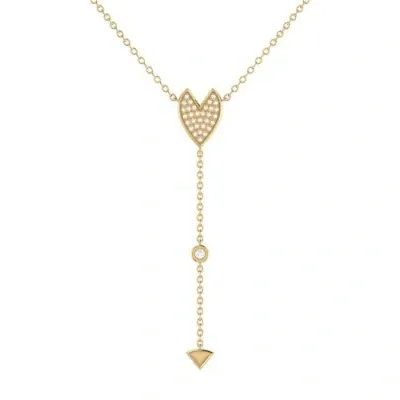 Luvmyjewelry Raindrop Drip Diamond Y Necklace In 14k Yellow Gold Vermeil On Sterling Silver In 14kt Gold Vermeil On Sterling