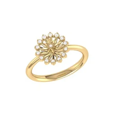 Luvmyjewelry Starburst Yellow Gold Plated Sterling Silver Diamond Ring In 14kt Gold Vermeil On Sterling