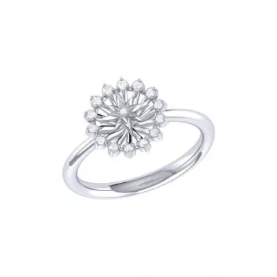 Luvmyjewelry Starburst Yellow Gold Plated Sterling Silver Diamond Ring