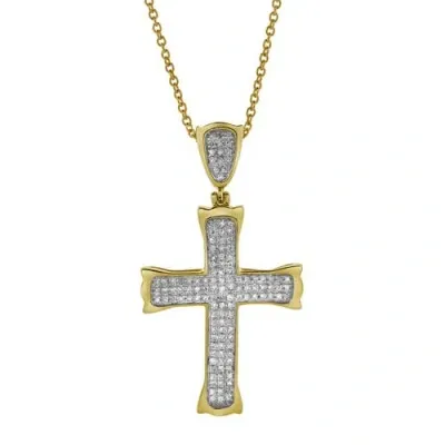 Luvmyjewelry Templar Cross Diamond Pendant In 10k Yellow Gold