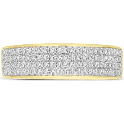 Luvmyjewelry Tessera Unisex Diamond Band Ring In 10k Yellow Gold