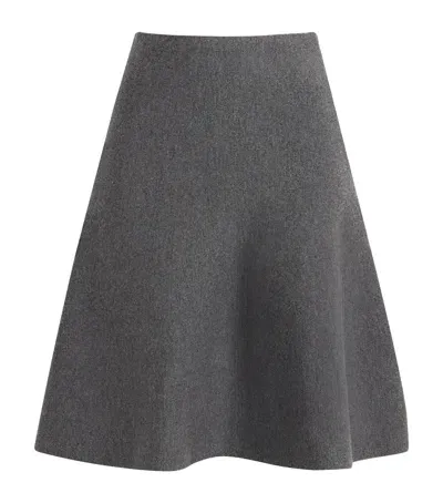 Lvir Merino-blend Mini Skirt In Grey