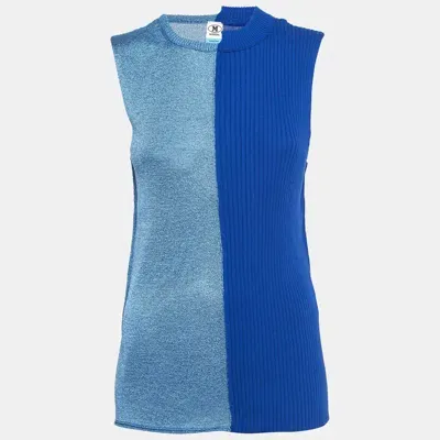 Pre-owned M Missoni Blue Lurex And Rib Knit Vest M