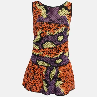 Pre-owned M Missoni Multicolor Patterned Knit Sleeveless Tunic M