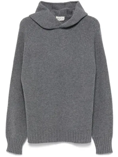 Ma'ry'ya Ribbed-knit Hoodie In Grey