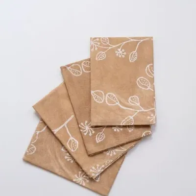 Maadili Collective Hand Block Printed Tea Towel In Bluehills