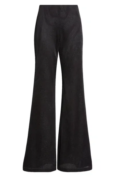 Maccapani The Easy Metallic Flare Pants In Total Black