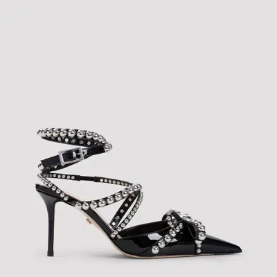 Mach &amp; Mach Crystal Studs Sandals In Black