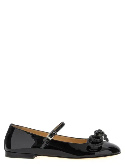 Mach &amp; Mach Double Bow Ballet Flats In Black