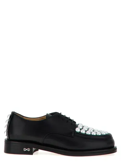 Mach &amp; Mach Sirene Lace Up Shoes In White/black