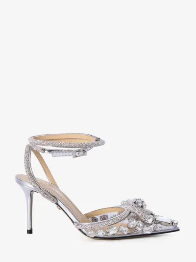 Mach & Mach Double Bow High Heels In Silver