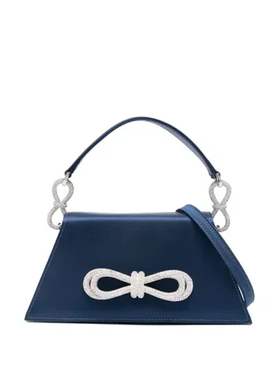 Mach & Mach Double Bow Tote Bag In Blue