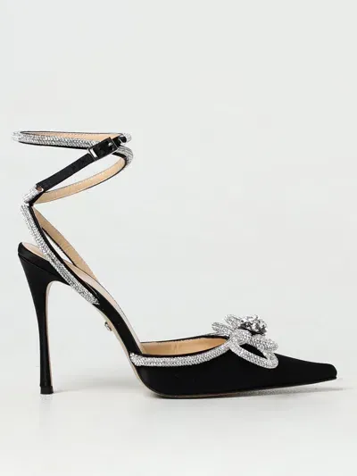 Mach & Mach Double Bow Satin High Heels Shoes In Black