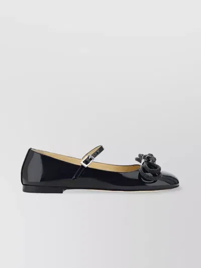 Mach & Mach Double Bow Flat Shoes Black