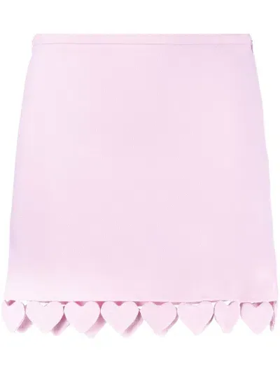 Mach & Mach Love-heart Hem Miniskirt In Pink