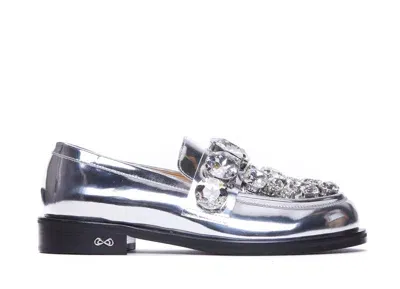 Mach & Mach Flat Shoes In Silver