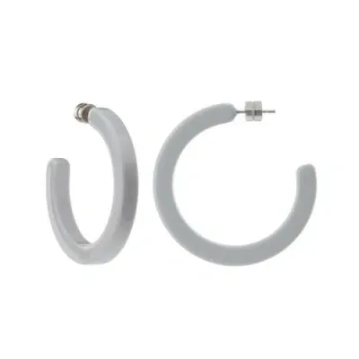 Machete Midi Hoops In Light Grey