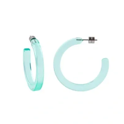 Machete Midi Hoops In Turquoise Clear