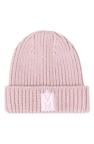 Mackage Kids' Jude Cuff Recycled Wool Blend Rib Beanie In Rose