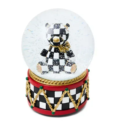 Mackenzie-childs Courtly Check Bear Snowglobe In Black