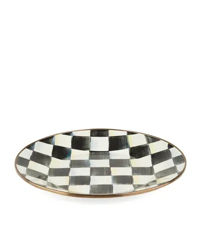 Mackenzie-childs Courtly Check Enamel Dinner Plate In Black