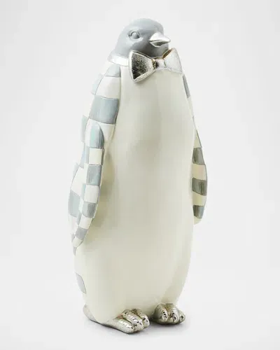 Mackenzie-childs Sterling Check Penguin Figurine In White