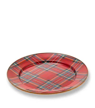 Mackenzie-childs Tartastic Charger Plate In Red