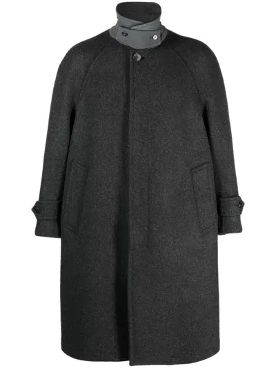 Mackintosh Boston Wool Overcoat In Grey