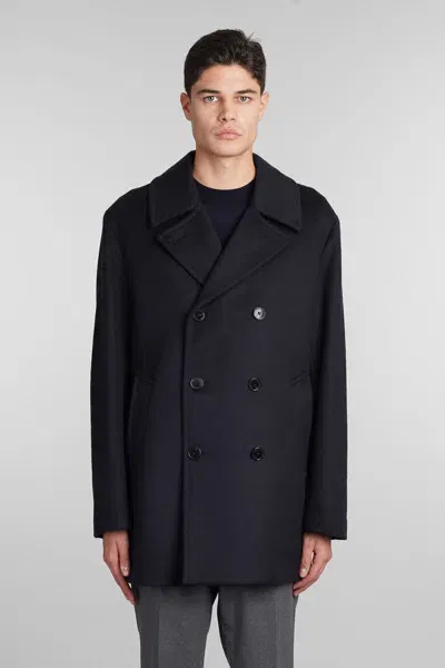 Mackintosh Dalton Wool And Cashmere-blend Peacoat In Blue