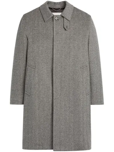 Mackintosh Dunkeld Herringbone Coat In Grey