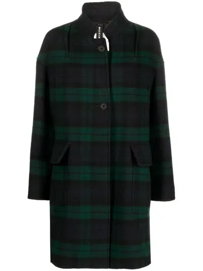 Mackintosh Freddie Plaid-pattern Coat In Black