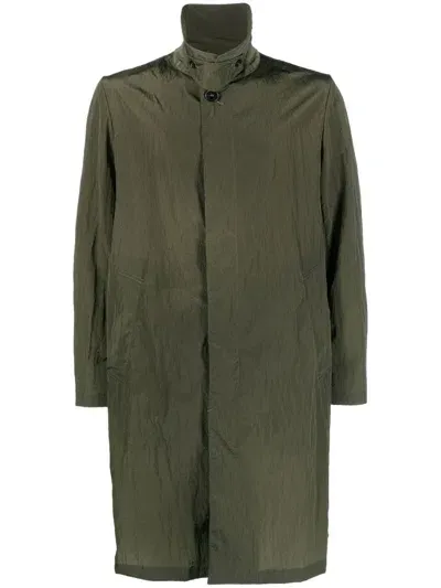 Mackintosh Pointed-collar Single-breasted Coat In Military