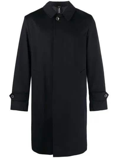 Mackintosh Soho Button-up Wool Coat In Black