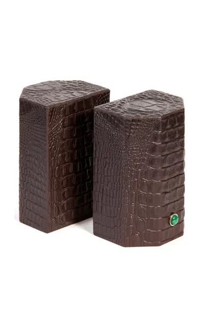 Madame Malachite Out Of Africa Bibliotheque Bookends In Brown