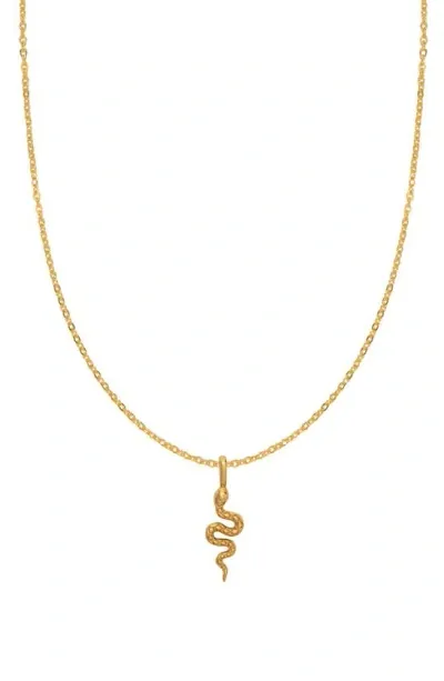 Made By Mary Snake Pendant Necklace In Gold