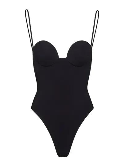 Magda Butrym Bustier Swimsuit In Black