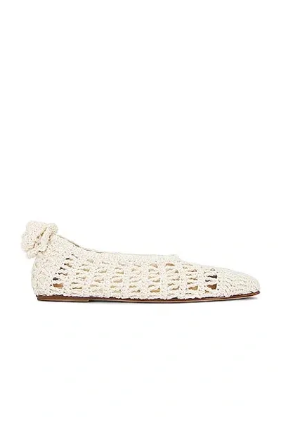 Magda Butrym Crochet Ballet Flats In Cream