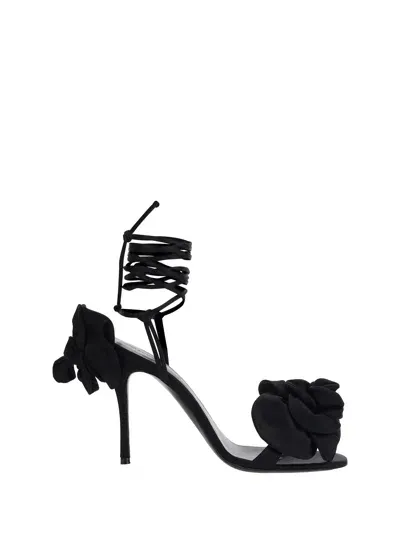 Magda Butrym Flower Sandal Shoes In Black