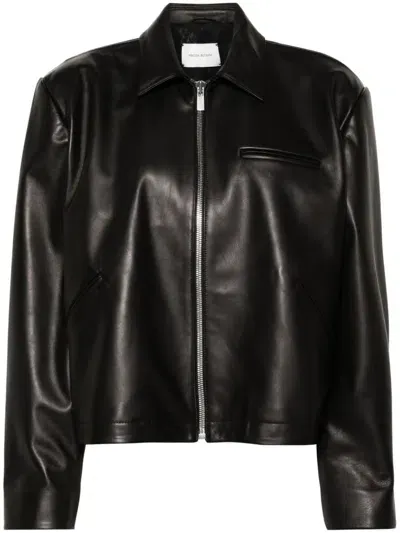 Magda Butrym Leather Biker Jacket In Black