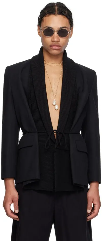 Magliano Black Shawl Blazer In 19 Black