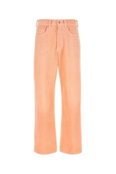 Magliano Logo Patch Corduroy Pants In Orange